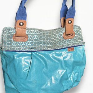 Rare Fossil Key-per turquoise shoulder tote bag